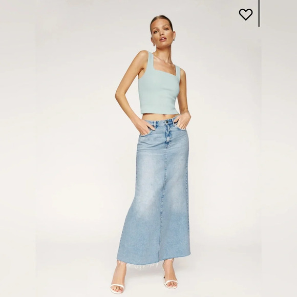Reformation Kass Maxi Denim Skirt in Bowen Size 27 - Full Length Jean Skirt - Picture 2 of 15